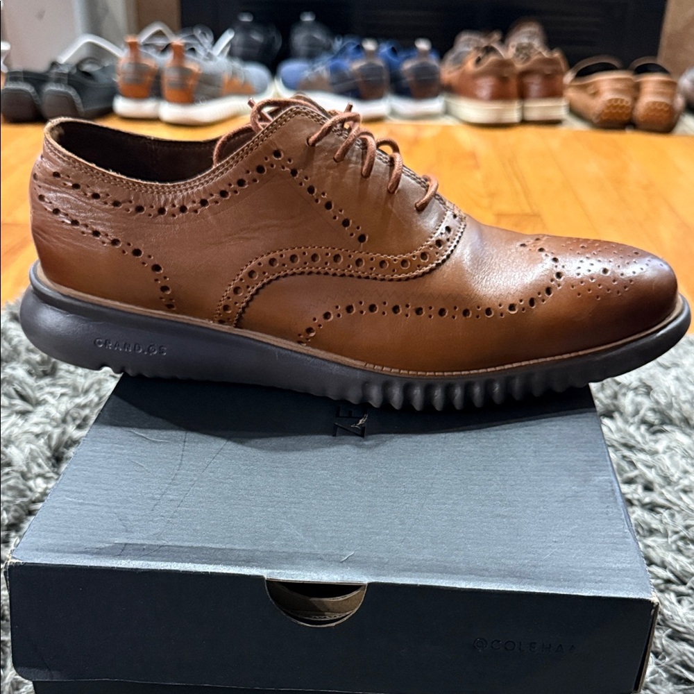 Cole Haan Men's Tan Wingtip Oxford Shoes